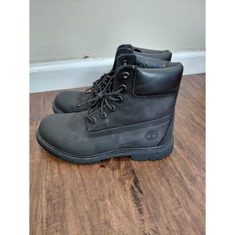 Timberland  Inch Premium Waterproof Boot - Black Leather Women Size 7.5M